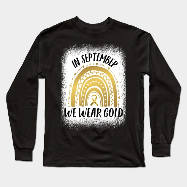 In September we wear gold..Childhood cancer awareness Long Sleeve T-Shirt by DODG99